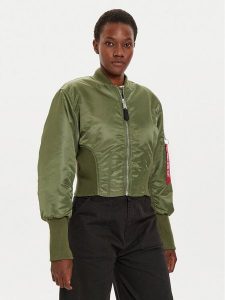 Alpha Industries Kurtka bomber 148003 Zielony Regular Fit. Zielone kurtki Alpha Industries, m, bez wzorów, z syntetyku, bez kaptura. Za 449,99 zł.