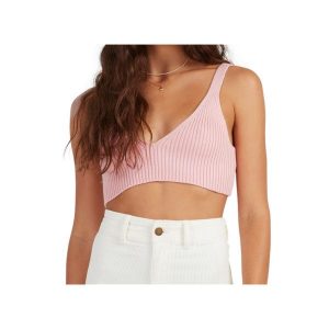 Bluzka sportowa damska Billabong Sandstorm Knit Top. Czerwone koszulki sportowe Billabong, bez wzorów, z bawełny, bez ramiączek. Za 134,00 zł.