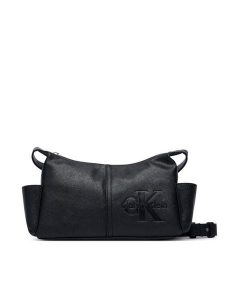 Calvin Klein Torebka Pockets Monologo Crossbody LV04F3687G Czarny. Czarne torebki klasyczne Calvin Klein, bez wzorów, ze skóry, bez dodatków. Za 409,99 zł.
