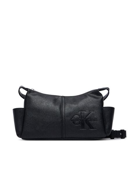 Calvin Klein Torebka Pockets Monologo Crossbody LV04F3687G Czarny. Czarne torebki klasyczne Calvin Klein, bez wzorów, ze skóry, bez dodatków. Za 365,99 zł.