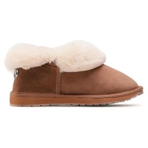 Śniegowce EMU Australia. Brązowe buty zimowe EMU Australia, bez obcasa, bez zapięcia. Za 529,99 zł.