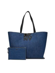 DKNY Torebka R52ADJ38 Niebieski. Niebieskie shopper bag DKNY, bez wzorów, z materiału, bez dodatków. Za 639,99 zł.