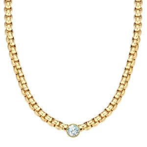 Yokoamii Naszyjnik z pozlacanego mosiadzu z Cyrkonia Naszyjniki 1 ct Damski. Białe naszyjniki Yokoamii, z cyrkonią, pozłacane. Za 169,99 zł.