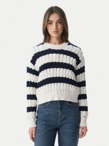 Tommy Jeans Sweter DW0DW22926 Granatowy Loose Fit. Niebieskie swetry klasyczne Tommy Jeans, m, z bawełny, bez kołnierzyka. Za 489,99 zł.