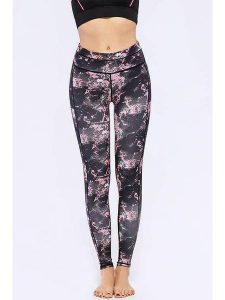 Onamaste Legginsy sportowe "Billie" w kolorze czarno-szaro-jasnoróżowym rozmiar: S/M. Czarne legginsy Onamaste, m, bez wzorów, z podwyższonym stanem, outdoorowe. Za 83,42 zł.