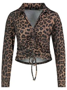 Sublevel Bluzka w kolorze jasnobrązowo-czarnym rozmiar: S. Brązowe bluzki Sublevel, s, bez wzorów, bez kołnierzyka, bez ramiączek. Za 82,99 zł.