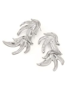 MOODE Kolczyki-wkrętki "Emiliana" rozmiar: onesize. Szare kolczyki MOODE, ze stali. Za 43,99 zł.