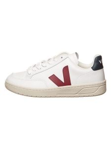 Veja Skórzane sneakersy "V 12" w kolorze biało-czerwono-granatowym rozmiar: 39. Białe trampki Veja, bez wzorów, bez zapięcia. Za 434,85 zł.