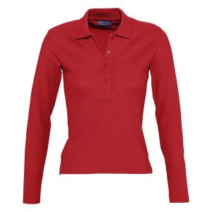 Damska Koszulka Polo Podium Z Długim Rękawem. Niebieskie bluzki SOL'S, bez wzorów, bez ramiączek. Za 128,99 zł.