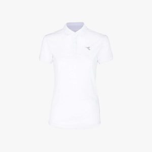 Koszulka damska DIADORA L. POLO COURT. Białe koszulki sportowe Diadora, bez wzorów, bez ramiączek. Za 49,99 zł.