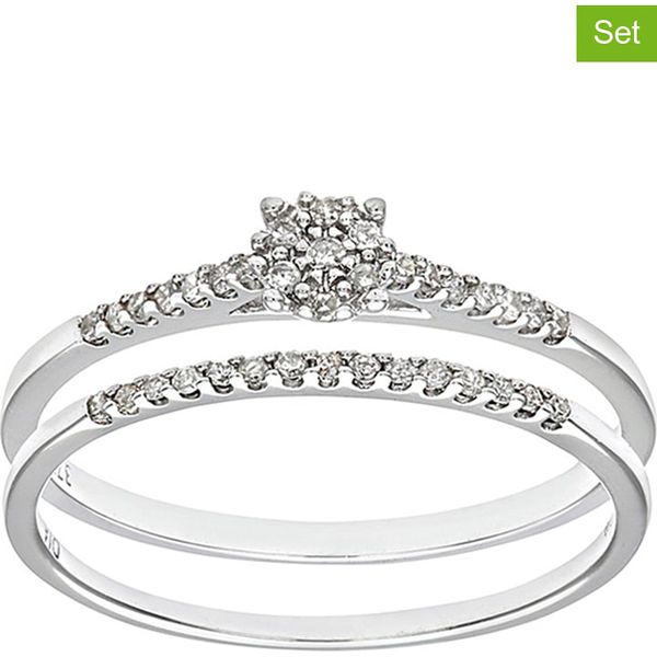 Revoni Złote pierścionki z diamentami (2 szt.) rozmiar: 56. Szare pierścionki Revoni, z diamentem, złote. Za 1 794,95 zł.