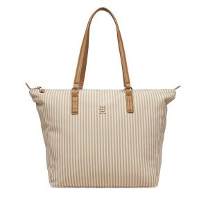Torebka Tommy Hilfiger. Brązowe shopper bag TOMMY HILFIGER, bez wzorów, bez dodatków. Za 289,99 zł.