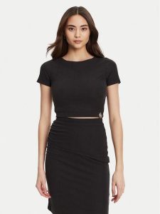 Guess T-Shirt W5YP14 KAQL2 Czarny Regular Fit. Czarne t-shirty Guess, xxl, z aplikacjami, z syntetyku, bez kołnierzyka, bez ramiączek. Za 149,99 zł.