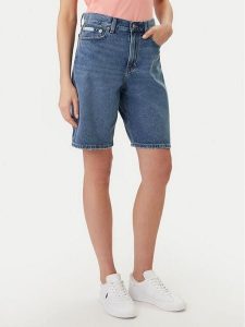 Calvin Klein Jeans Szorty jeansowe LV047F674G Niebieski Loose Fit. Niebieskie szorty Calvin Klein Jeans, bez wzorów, z bawełny. Za 369,99 zł.