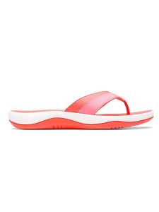 Clarks Japonki w kolorze czerwono-jasnoróżowym rozmiar: 37. Czerwone klapki Clarks, bez wzorów, z otwartym noskiem, bez obcasa. Za 105,45 zł.