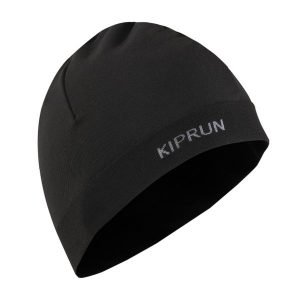 Czapka do biegania Kiprun seamless. Czarne czapki KIPRUN, bez wzorów, z elastanu, sportowe. Za 29,99 zł.