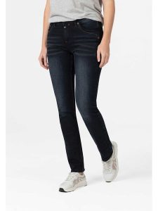 Timezone Dżinsy "Tahila" - Slim fit - w kolorze granatowym rozmiar: W29/L34. Niebieskie jeansy Timezone, z aplikacjami. Za 114,17 zł.