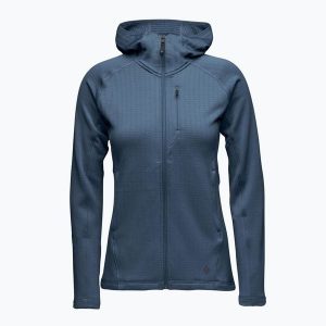 Bluza trekkingowa damska Black Diamond Factor Hoody. Niebieskie bluzy Black Diamond, bez wzorów, bez kaptura. Za 379,99 zł.