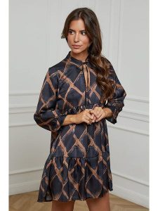 L'armoire de Suzette Sukienka w kolorze czarno-brązowym rozmiar: 34/36. Czarne sukienki L'armoire de Suzette, l, bez wzorów, klasyczne, bez kołnierzyka, bez ramiączek, mini. Za 88,02 zł.