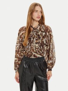 Liu Jo Bluzka WF4151 T4184 Brązowy Regular Fit. Brązowe bluzki Liu Jo, bez wzorów, z syntetyku, bez kołnierzyka, bez ramiączek. Za 379,99 zł.