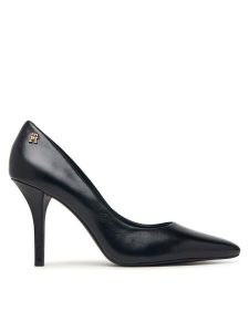 Tommy Hilfiger Szpilki High Heel Court Leather Shoe FW0FW09527 Czarny. Czarne szpilki TOMMY HILFIGER, bez wzorów, bez obcasa. Za 529,99 zł.