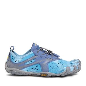 Buty do biegania Vibram Fivefingers. Niebieskie buty sportowe Vibram Fivefingers, bez wzorów, bez zapięcia, do biegania, vibram fivefingers. Za 409,99 zł.