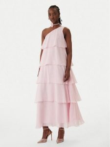 Vero Moda Sukienka koktajlowa Felicia 10348522 Różowy Regular Fit. Czerwone kombinezony Vero Moda, xs, bez wzorów, z syntetyku, wizytowe, bez kołnierzyka, bez ramiączek. Za 359,99 zł.