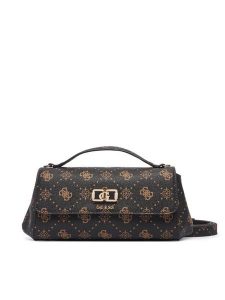 Guess Torebka Emelie Logo HWGP99 28190 Brązowy ciemny. Brązowe torebki klasyczne Guess, z aplikacjami, ze skóry, bez dodatków. Za 584,99 zł.