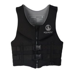 Kamizelka asekuracyjna damska AQUASTIC AQS-LVW. Czarne kamizelki AQUASTIC, m, bez wzorów, bez kołnierzyka, bez ramiączek, bez kaptura. Za 149,99 zł.
