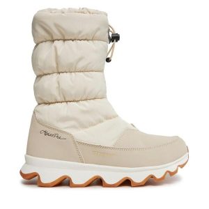 Śniegowce Alpine Pro. Brązowe buty zimowe Alpine Pro, bez obcasa, bez zapięcia. Za 529,99 zł.