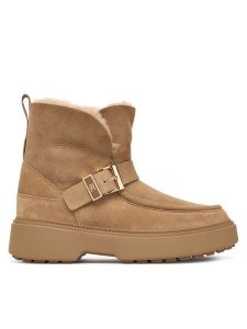 Tommy Hilfiger Śniegowce Th Buckle Shearling Snow Boot FW0FW09687 Beżowy. Brązowe buty zimowe TOMMY HILFIGER, bez obcasa, bez zapięcia. Za 849,99 zł.