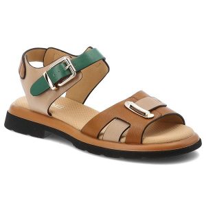 Sandały damskie Artiker, cholewka ze skóry naturalnej wielopaskowa konstrukcja regulowane zapięcie na sprzączkę, brązowe, 58C0300. Brązowe sandały ARTIKER, bez wzorów, ze skóry, bez obcasa, bez zapięcia. Za 239,00 zł.