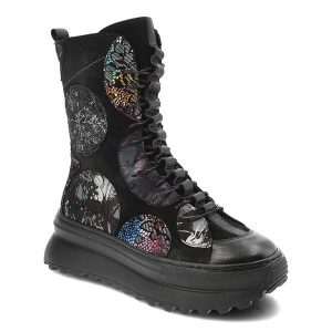 Czarne Botki Maciejka Eleganckie Obuwie Damskie Na Płaskiej Podeszwie. Czarne botki Maciejka, bez wzorów, ze skóry, bez obcasa, na obcasie, bez zapięcia. Za 459,00 zł.