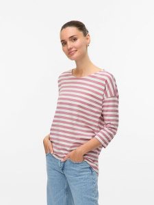 Vero Moda Koszulka w kolorze jasnoróżowym rozmiar: M. Różowe bluzki Vero Moda, m, bez wzorów, z materiału, bez kołnierzyka, bez ramiączek. Za 61,60 zł.