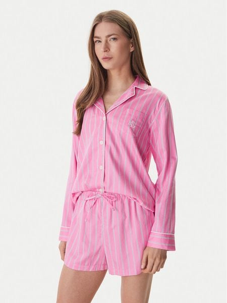 LAUREN RALPH LAUREN Piżama ILN12489 Różowy Regular Fit. Czerwone piżamy Lauren Ralph Lauren, bez wzorów, z bawełny, bez ramiączek. Za 499,99 zł.