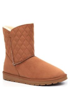 ISLAND BOOT Botki zimowe "Maelia" w kolorze jasnobrązowym rozmiar: 36. Brązowe botki Island Boot, na zimę, bez wzorów, z materiału, bez obcasa, bez zapięcia. Za 127,35 zł.