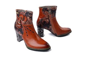 LAURA VITA 0007317 Ledao 43 camel, botki damskie. Brązowe botki LAURA VITA, bez wzorów, ze skóry, bez obcasa, na obcasie, bez zapięcia. Za 556,16 zł.