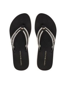 Tommy Hilfiger Japonki Flag FW0FW09195 Czarny. Czarne klapki TOMMY HILFIGER, bez wzorów, z materiału, bez obcasa. Za 189,99 zł.