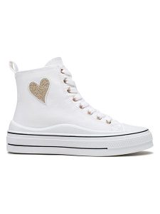 Foreverfolie Sneakersy w kolorze białym rozmiar: 36. Białe trampki Foreverfolie, z aplikacjami, za kostkę, bez zapięcia. Za 108,99 zł.