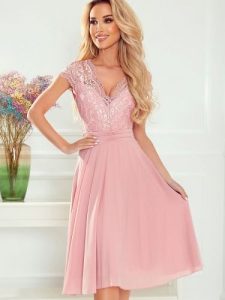 Sukienka Model Linda 381-1 Dirty Pink - Numoco. Różowe sukienki NUMOCO, l, bez wzorów, z elastanu, bez kołnierzyka, bez ramiączek, mini. Za 441,32 zł.