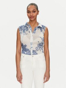 Guess Koszula W5GH95 WDW82 Kolorowy Slim Fit. Koszule Guess, xl, z aplikacjami, z syntetyku, bez kołnierzyka, bez ramiączek. Za 179,99 zł.