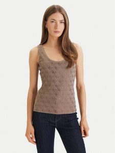 Guess Top W6GP10 K2932 Zielony Regular Fit. Zielone topy Guess, m, z aplikacjami, z bawełny, bez kołnierzyka, bez ramiączek. Za 190,99 zł.