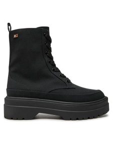 Tommy Hilfiger Botki FW0FW08200 Czarny. Czarne botki TOMMY HILFIGER, bez wzorów, ze skóry, bez obcasa, na płaskiej podeszwie, bez zapięcia. Za 559,99 zł.