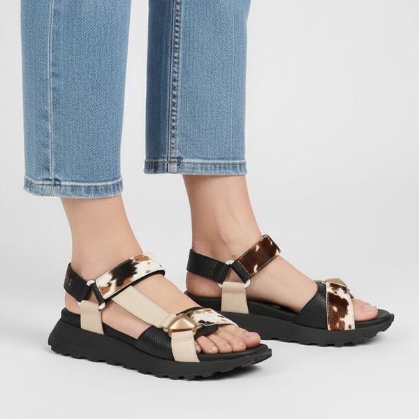 Sandały damskie Hispanitas, cholewka ze skóry naturalnej paskowa konstrukcja z regulowanym zapięciem elastyczna podeszwa zapewniająca stabilność i ko. Białe sandały Hispanitas, bez wzorów, ze skóry, bez obcasa, na platformie, bez zapięcia. Za 512,90 zł.