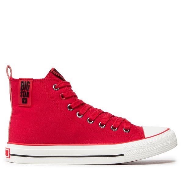 Trampki Big Star Shoes. Czerwone trampki BIG STAR SHOES, bez wzorów, bez zapięcia. Za 109,99 zł.