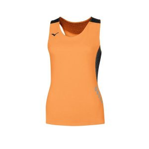 Damski tank top Mizuno Premium. Brązowe topy Mizuno, bez wzorów, sportowe, bez kołnierzyka, bez ramiączek. W wyprzedaży za 103,00 zł.
