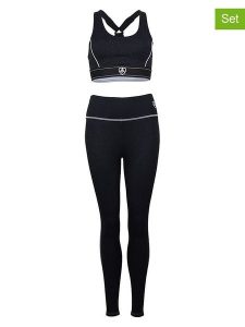 Peak Mountain 2-częściowy zestaw sportowy "Asun" w kolorze czarnym rozmiar: XL. Czarne spodnie dresowe Peak Mountain, xl, bez wzorów, z materiału. Za 126,99 zł.