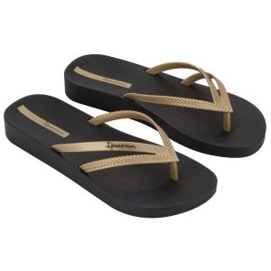 Japonki Ipanema Bossa Soft V Fem 82840-AQ444 złoty. Żółte klapki bez wzorów, z gumy, bez obcasa, na obcasie. W wyprzedaży za 135,01 zł.