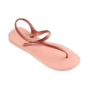 Klapki Havaianas Model Flash Urban Kolor Rose. Czerwone klapki Havaianas, bez wzorów, z gumy, bez obcasa. Za 83,99 zł.