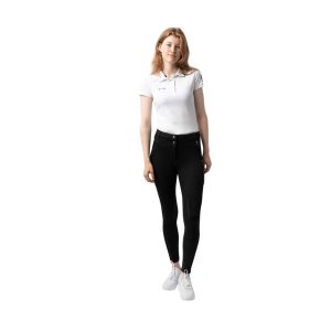 Termoaktywne legginsy jeździeckie damskie z pełnym gripem Horze Mira. Czarne legginsy HORZE, bez wzorów, z materiału, długie. Za 371,50 zł.